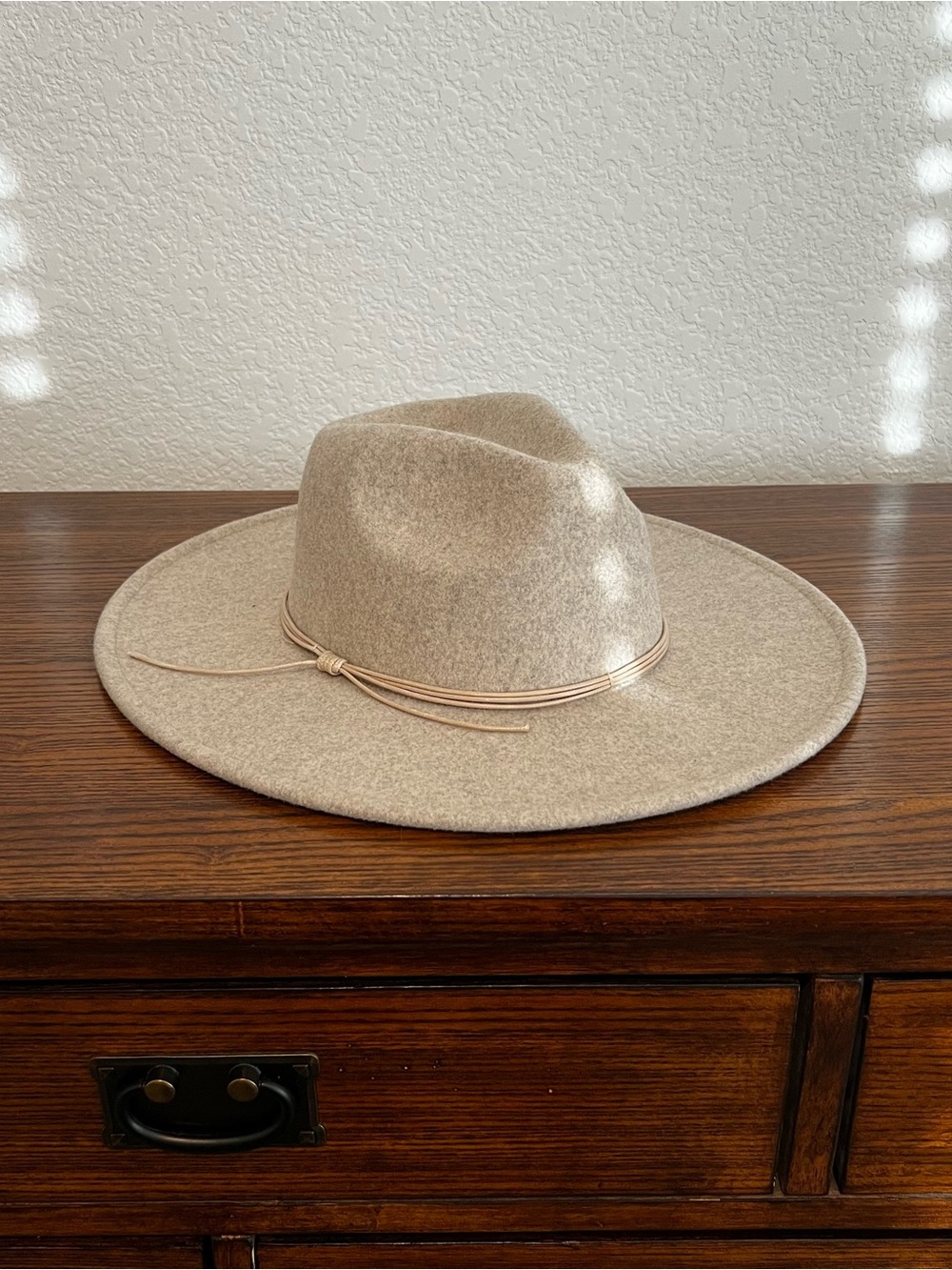Universal Thread Taupe Wide Brim Felt Fedora Rancher Hat